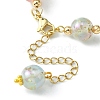 Resin with Gold Foil Round Beaded Chain Bracelet BJEW-JB09474-02-3