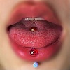 304 Stainless Steel with Acrylic Round Ball Straight Barbell Tongue Rings FS-WG99CB2-07-1