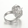 Adjustable Brass Filigree Ring Setting Components MAK-J007-51P-2