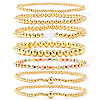7Pcs Brass Round Beaded Bracelets for Women SB9067-5-1