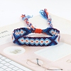 Ethnic Style Rhombus Polyester Braided Cord Bracelet PW-WGA14C8-07-1