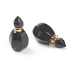 Faceted Natural Black Agate Pendants G-H252-B02-2