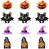 8Pcs 4 Styles Halloween Food Grade Silicone Focal Beads SIL-YW0002-17-1
