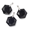Faceted Synthetic Blue Goldstone Pendants G-F340-03M-1