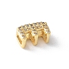 Brass Micro Pave Clear Cubic Zirconia Initial Multi-strand Links KK-S520-01G-05-2
