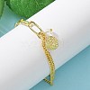 Brass Micro Pave Clear Cubic Zirconia Charm Bracelets BJEW-U020-01G-3