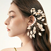 ANATTASOUL 2Pcs 2 Style PVC/Plastic Pearl Beaded Flower of Life Cuff Earrings EJEW-AN0001-60-4