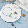 12Pcs 6 Styles Raw Rough Natural Green Aventurine & Amethyst & Tiger Eye & Quartz Crystal & Rose Quartz Pendants PALLOY-FH00085-5