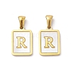 Ion Plating(IP) 304 Stainless Steel Pave Shell Pendants STAS-G327-01G-R-1