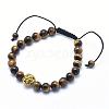 Natural Tiger Eye Braided Bead Bracelets BJEW-F276-D02-1