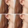Clear Cubic Zirconia Sun Drop Huggie Hoop Earrings EJEW-SW00005-08-5