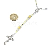 Cross & Virgin Mary Alloy Rosary Bead Necklaces NJEW-JN05123-05-3