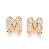 Brass Micro Pave Clear Cubic Zirconia Beads KK-T071-17G-M-1