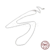 Anti-Tarnish Platinum Rhodium Plated 925 Sterling Silver Chain Necklace NJEW-A011-02P-1