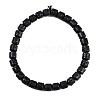 Natural Lava Rock Beaded Stretch Bracelets for Men Women BJEW-G727-01E-1