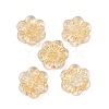 Baking Paint and Golden Metal Enlaced Glass Beads DGLA-T004-09A-1