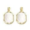 Brass Pave Shell Pendants KK-I708-13E-G-1