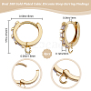 Beebeecraft 8Pcs Brass Hoop Earring Findings ZIRC-BBC0002-15-2