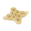 Brass Clear Cubic Zirconia Knot Connector Charms KK-K293-36G-2