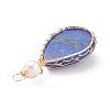 Natural Lapis Lazuli Copper Wire Wrapped Pendants PALLOY-JF01398-01-4