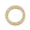 Rack Plating Brass Micro Pave Clear Cubic Zirconia Linking Rings KK-P261-06G-1