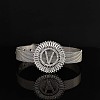 Brass Micro Pave Clear Cubic Zirconia Bangles for Women FS-WGA7409-26-1