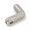 Platinum Plated Brass Micro Pave Cubic Zirconia Pendants KK-L073-001P-L-2