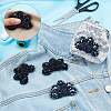 AHADEMAKER 4Pcs 2 Colors Glass Rhinestone Sew on Ornament Accessories FIND-GA0002-16-4