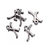 Gunmetal Plated Alloy Letter Pendants LS-PALLOY-P097-03-X-2