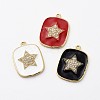 Golden Plated Brass Micro Pave Clear Cubic Zirconia Pendants KK-F807-23-G-1