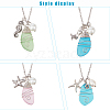 ANATTASOUL 4Pcs 4 Style Twist Teardrop Glass & Alloy Ocean Theme Pendant Necklaces Set NJEW-AN0001-57-3