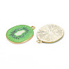 Light Gold Alloy Enamel Pendants X-ENAM-S126-124-3