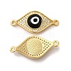 Rack Plating Real 18K Gold Plated Brass Micro Pave Clear Cubic Zirconia Connector Charms ZIRC-L102-02G-01-2