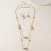 Bohemian Style Brass Horse Eye Double Layer Necklaces & Earrings Sets for Women YG5819-2