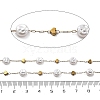 ABS Imitation Pearl & 304 Stainless Steel Beads Link Chains CHS-K021-07G-02-3