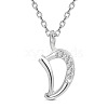 SHEGRACE Rhodium Plated 925 Sterling Silver Initial Pendant Necklaces JN900A-1