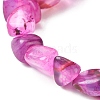 Dyed & Heated Nuggets Natural Agate Bead Stretch Bracelets for Women BJEW-JB09484-4