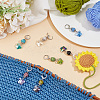 28Pcs 7 Styles Butterfly Glass Pendant Locking Stitch Markers HJEW-SC00092-3