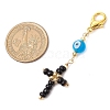 Cross Glass Seed Beads Pendant Decoration HJEW-MZ00110-3