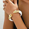 Leopard Head Alloy Enamel Open Cuff Bangles for Women VE1178-1