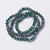 Electroplate Transparent Glass Beads Strands EGLA-A034-T8mm-Q15-2