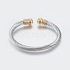 304 Stainless Steel Torque Bangles BJEW-G584-05-2