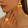 Vintage Alloy Round Tassel Earrings & Ring Sets for Women's Party Wedding KC7338-3