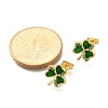 Clover Brass Micro Pave Cubic Zirconia Stud Earring EJEW-C126-01G-7