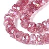 Electroplate Transparent Crackle Glass Beads Strands EGLA-Q135-01A-B09-3