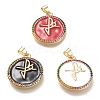 Brass Micro Pave Cubic Zirconia Pendants ZIRC-F116-01-G-1