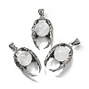 Natural Quartz Crystal Round Pendants G-K339-03AS-11-1