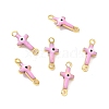 Brass Enamel Connector Charms KK-J302-08G-01-2