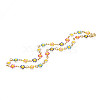 Enamel Flower Link Chains Necklace NJEW-N049-01-2