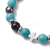 Gemstone Braided Bead Bracelets BJEW-JB11139-01-3